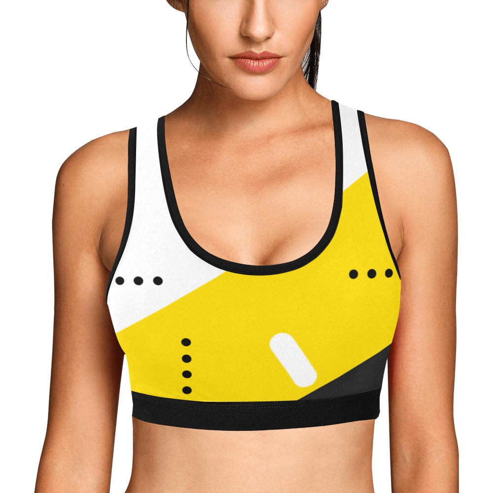 Black & Yellow Women's Sports Bra