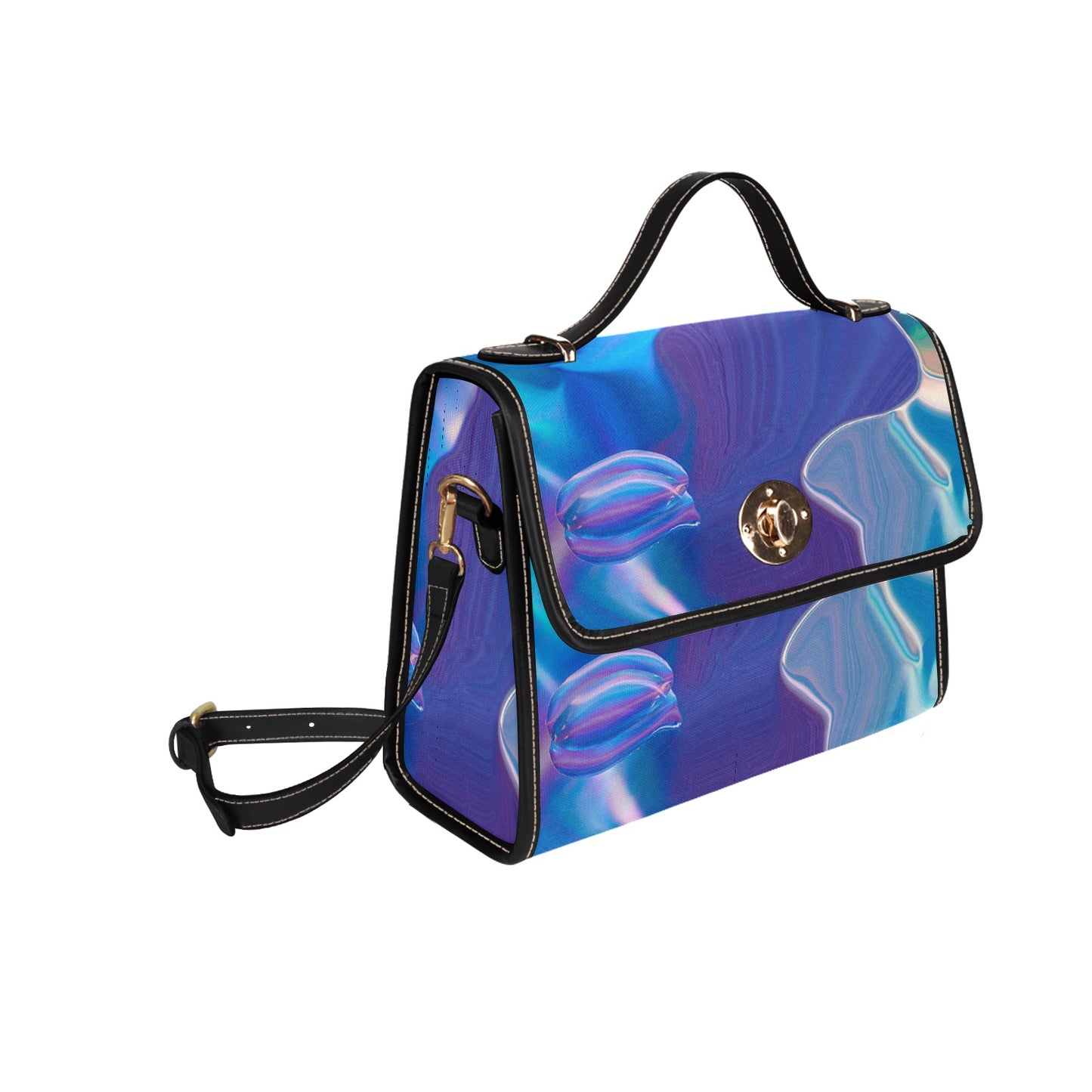 Blue Aura Waterproof Handbag-Black