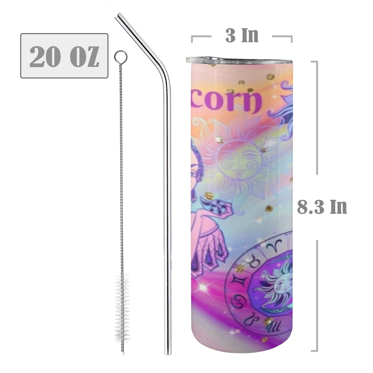 Capricorn 20oz Tall Skinny Tumbler with Lid and Straw