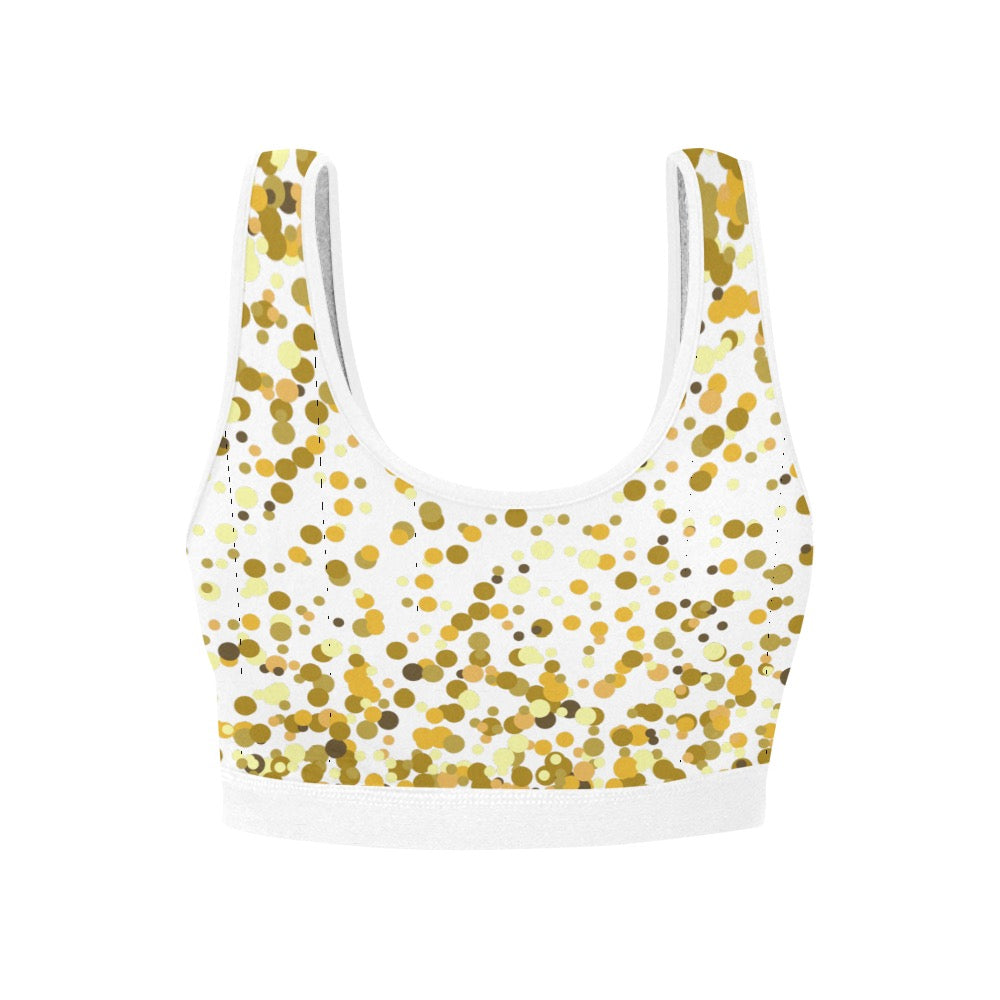 Gold Confetti Women's Sports Bra