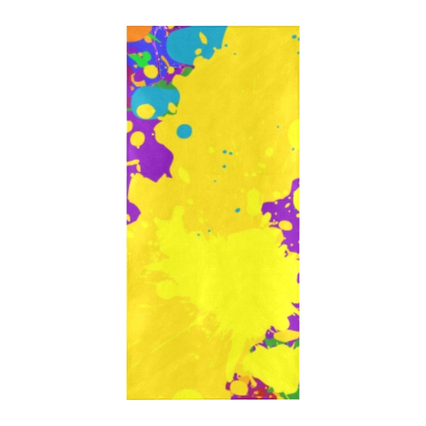 Yellow Splatter Beach Towel 32"x 71"