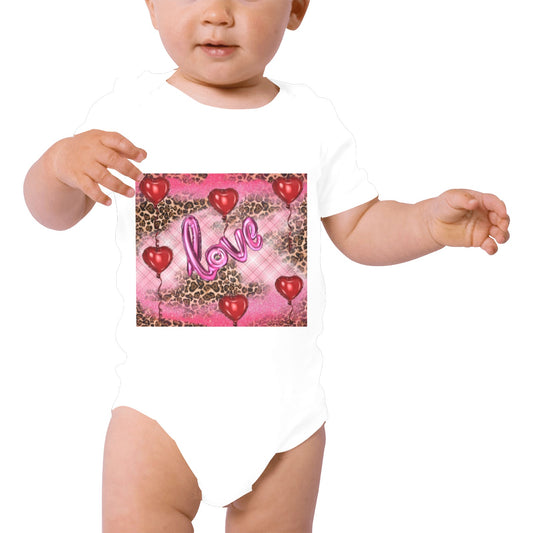 Love Valentines Day Organic Short Sleeve One Piece