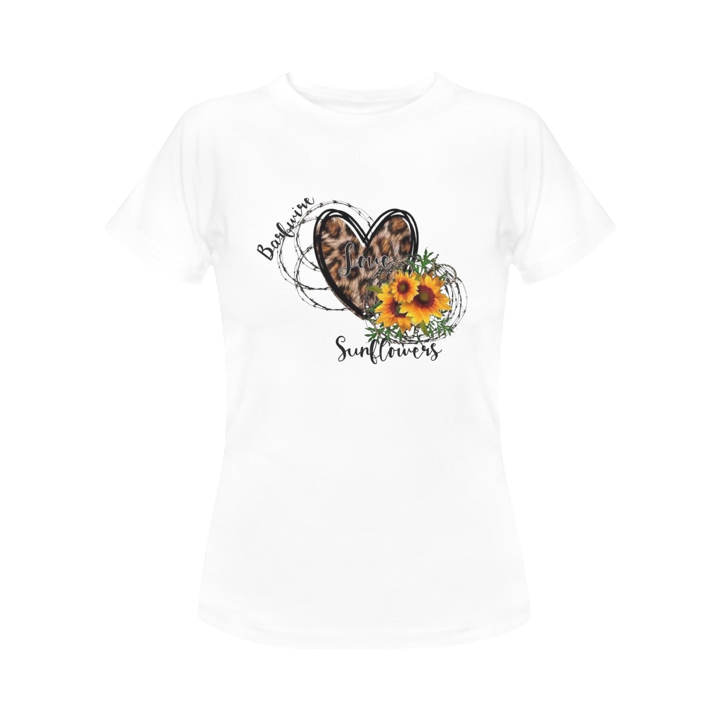 Heart Love Sunflower Women's T-Shirt