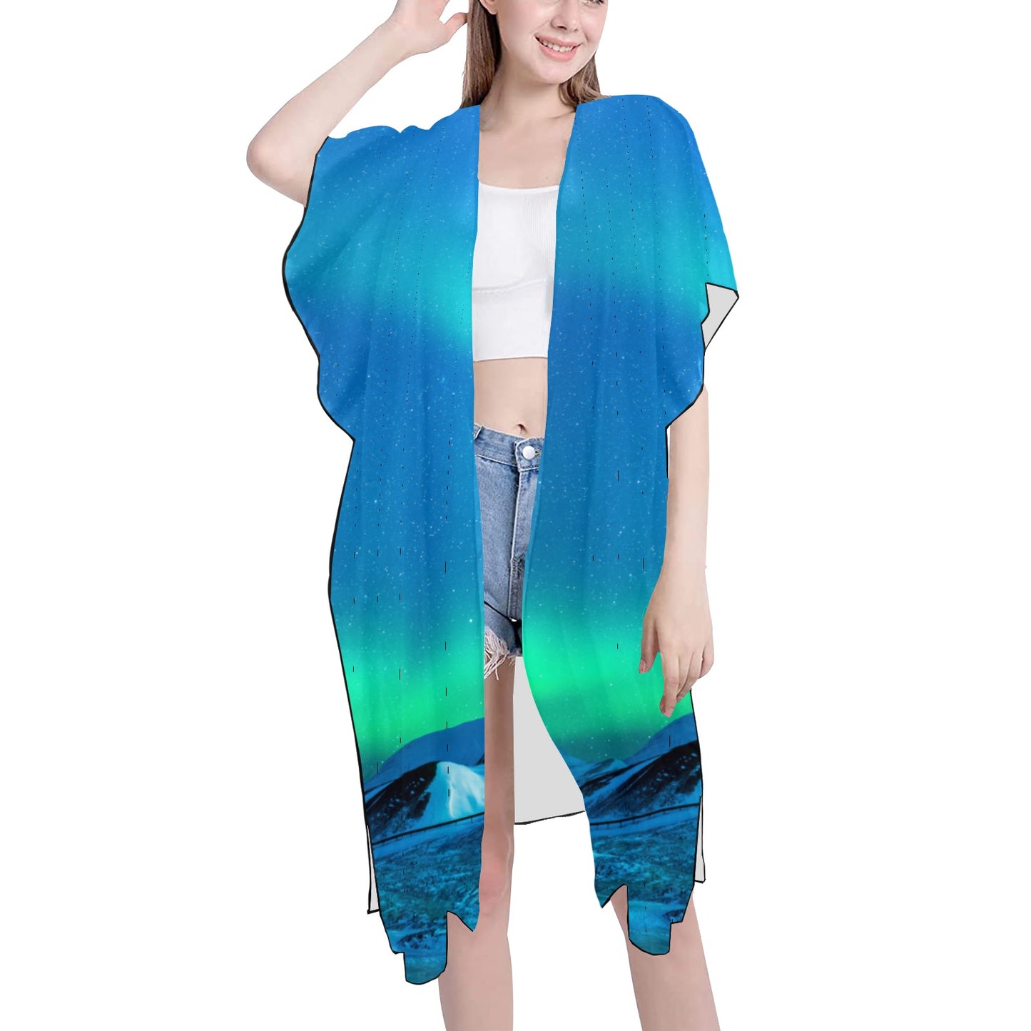 Blue Eclipse Chiffon Cover Up