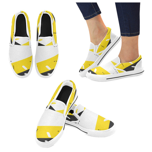 Black & Yellow Women's Slip-on Shoes