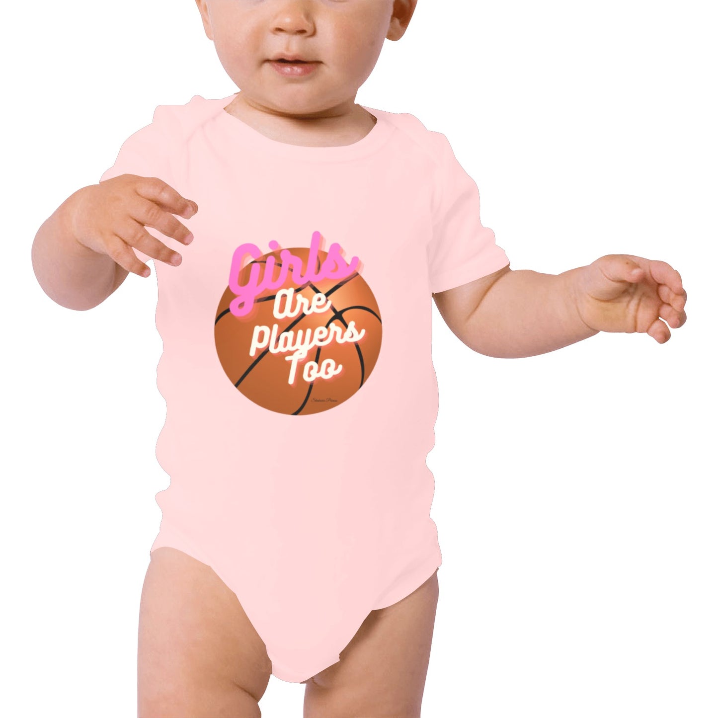 Girls is players Too Baby Onesie