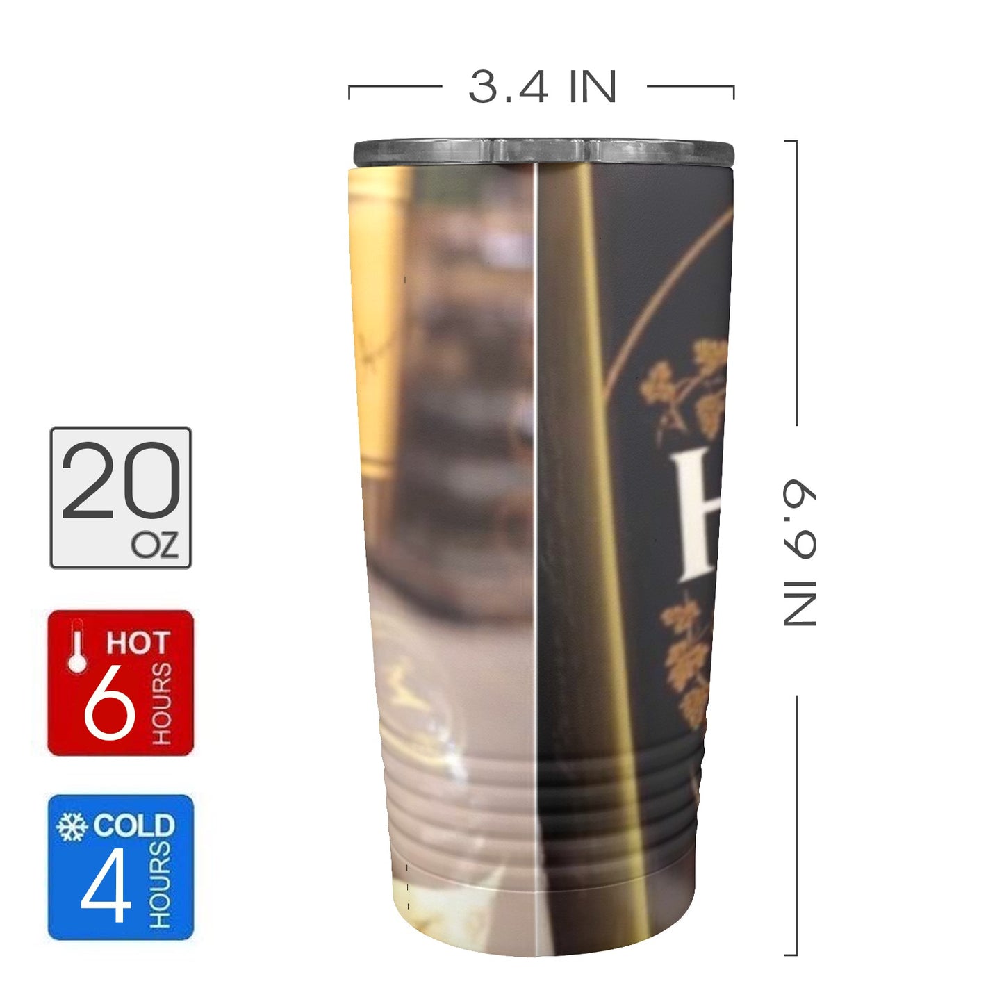 Hennessy 20oz Insulated Stainless Steel Mobile Tumbler