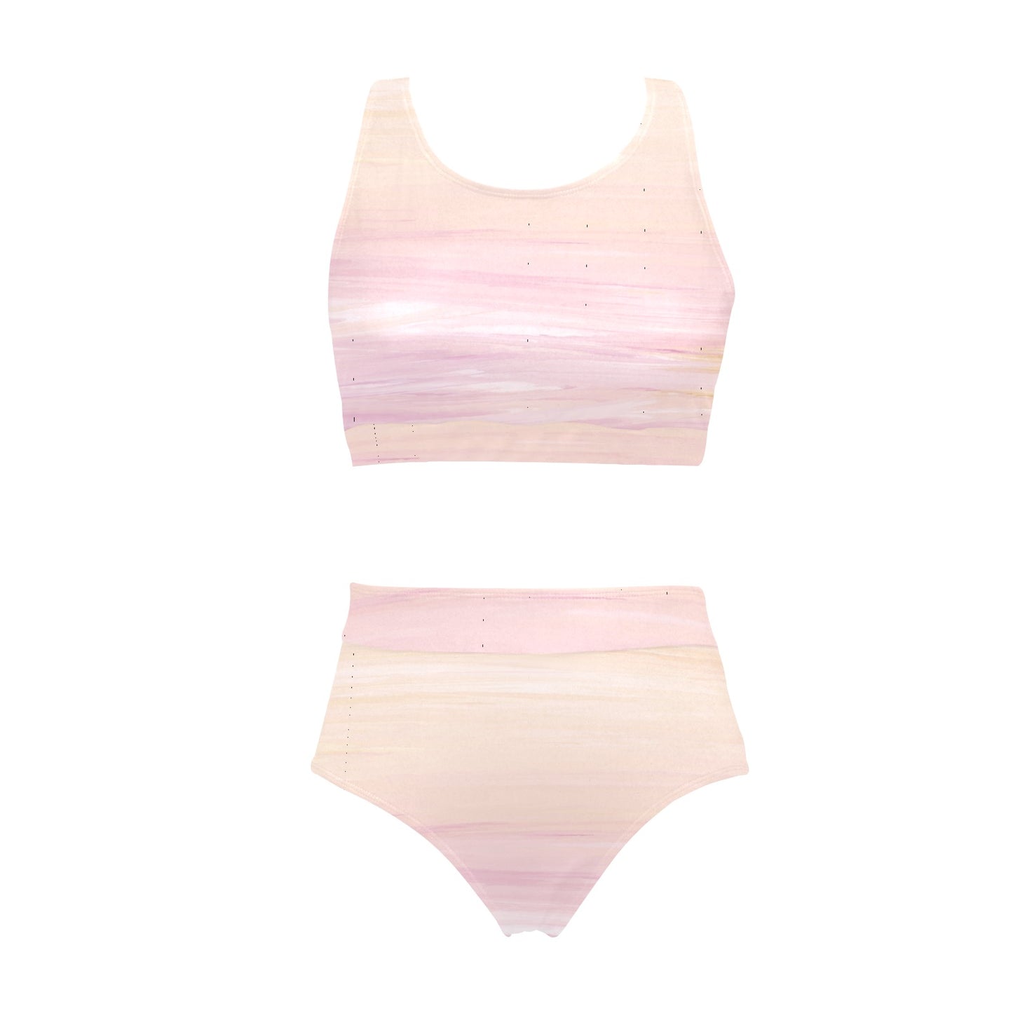 Peach Ombre Crop Top Bikini Set