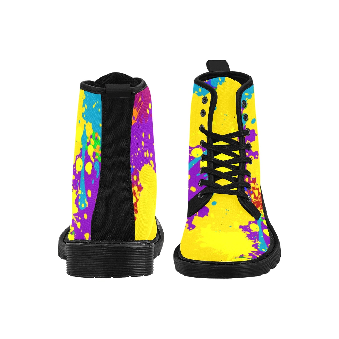 Yellow Splatter Martin Boots-Men (Black)