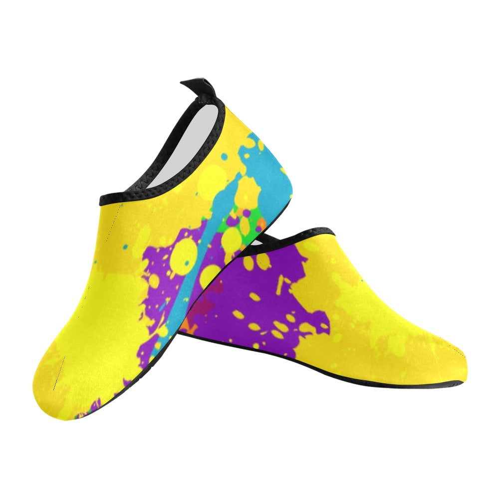 Yellow Splatter Women's Slip-On Water Shoes