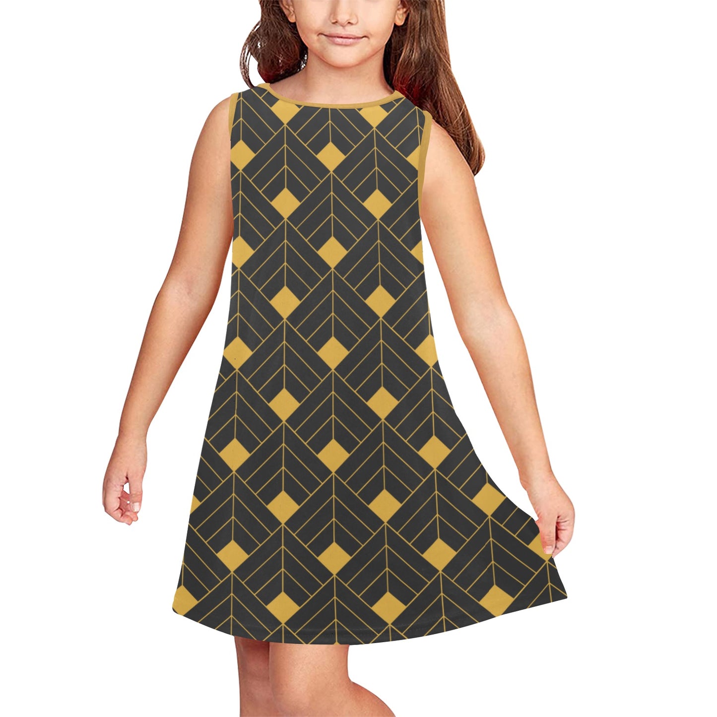 Gold Diamond Girls' Sleeveless Dress