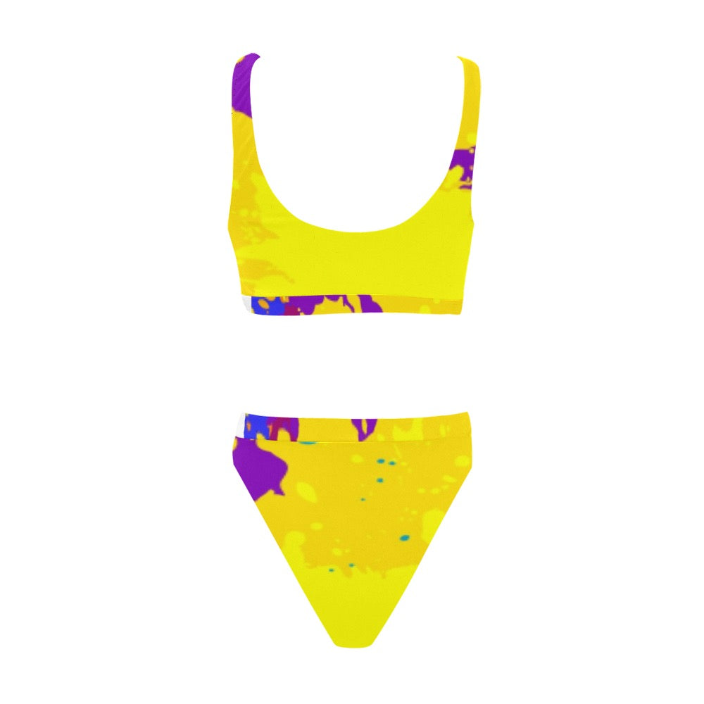 Yellow Splatter Sport Swimsuit