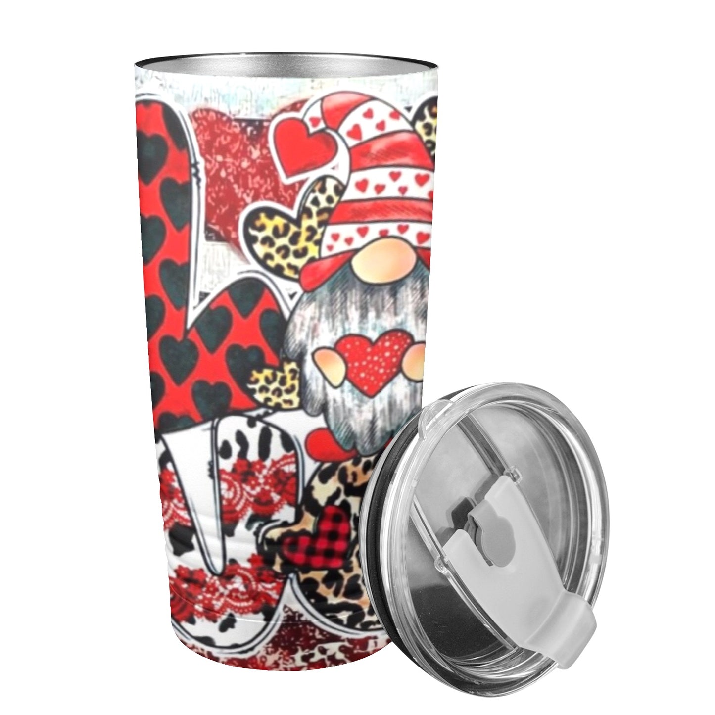 Love Gnome Valentines Day 20oz Insulated Stainless Steel Mobile Tumbler