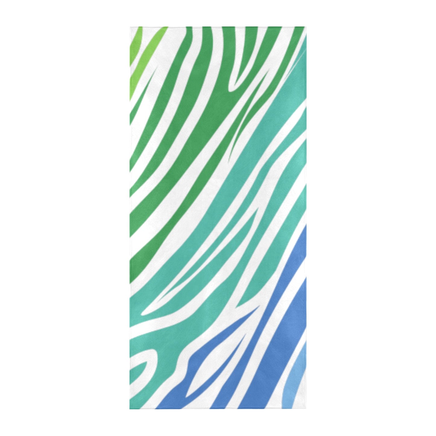 White Teal Zebra Beach Towel 32"x 71"