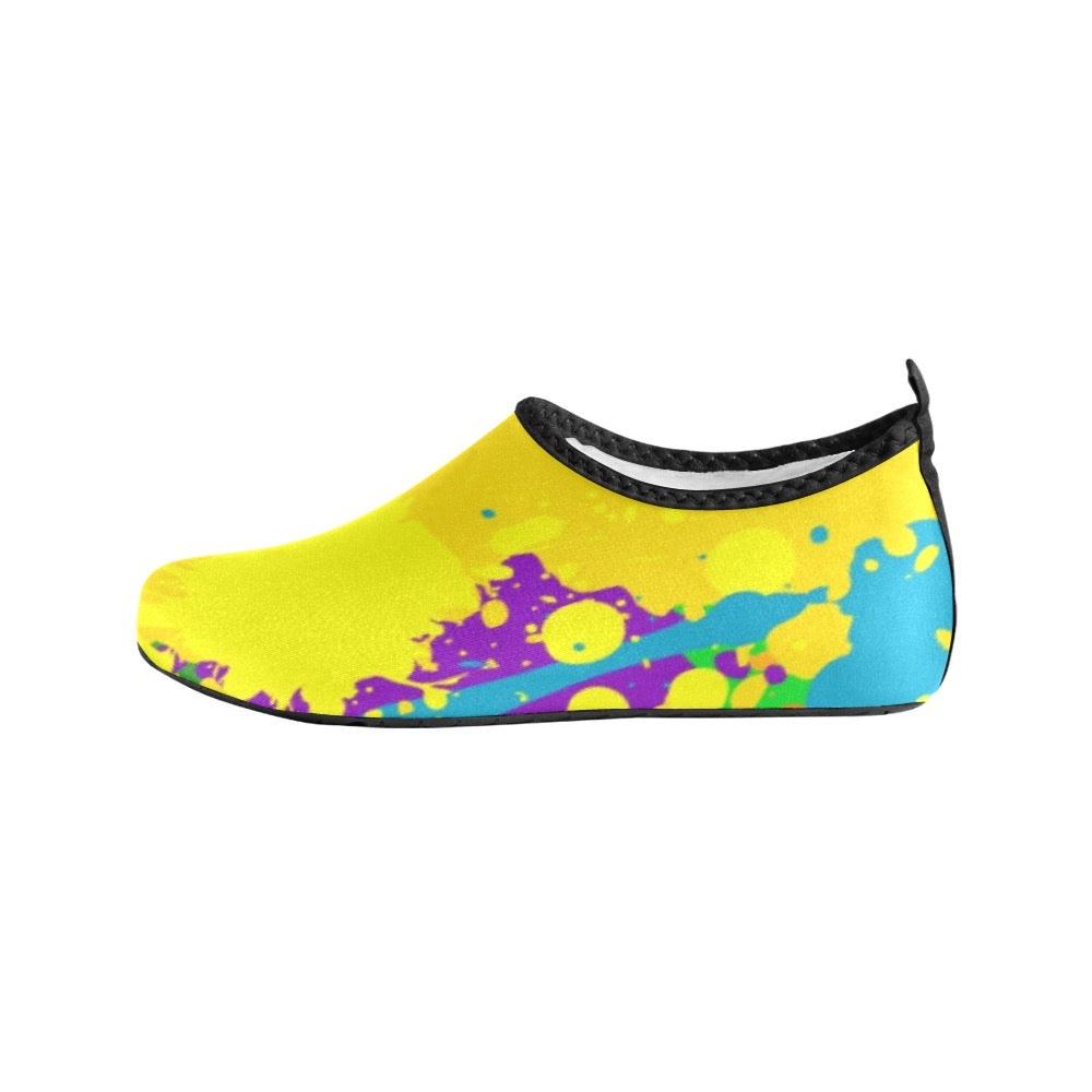 Yellow Splatter Women's Slip-On Water Shoes