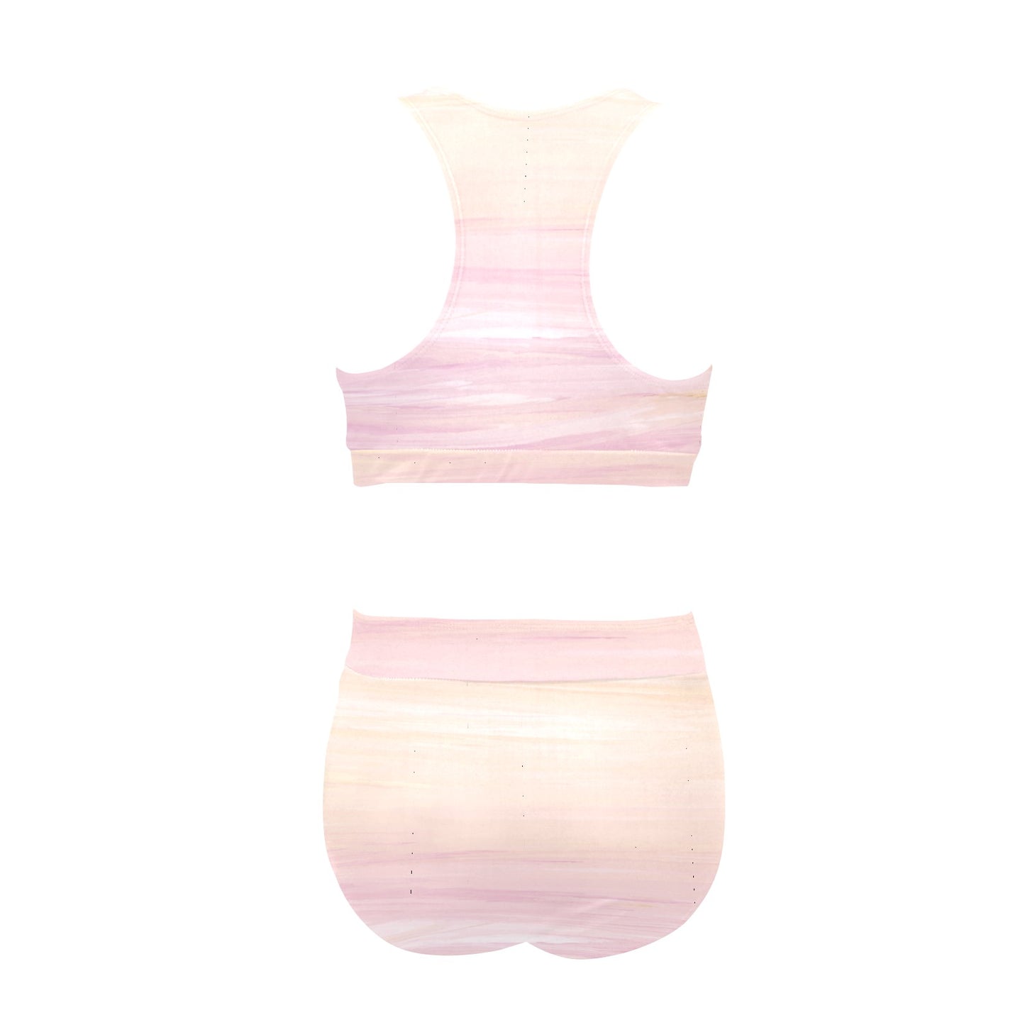 Peach Ombre Crop Top Bikini Set