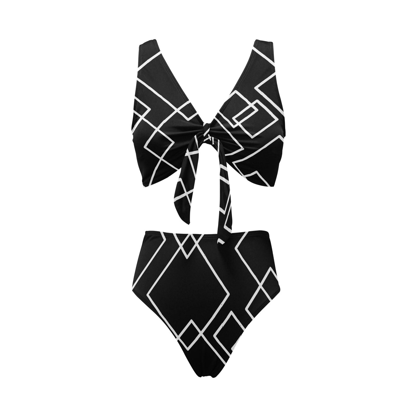 Black Squared Bow tie Swimsuit