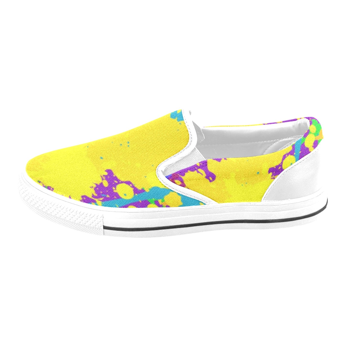 Yellow Splatter Women's Slip-on Shoes