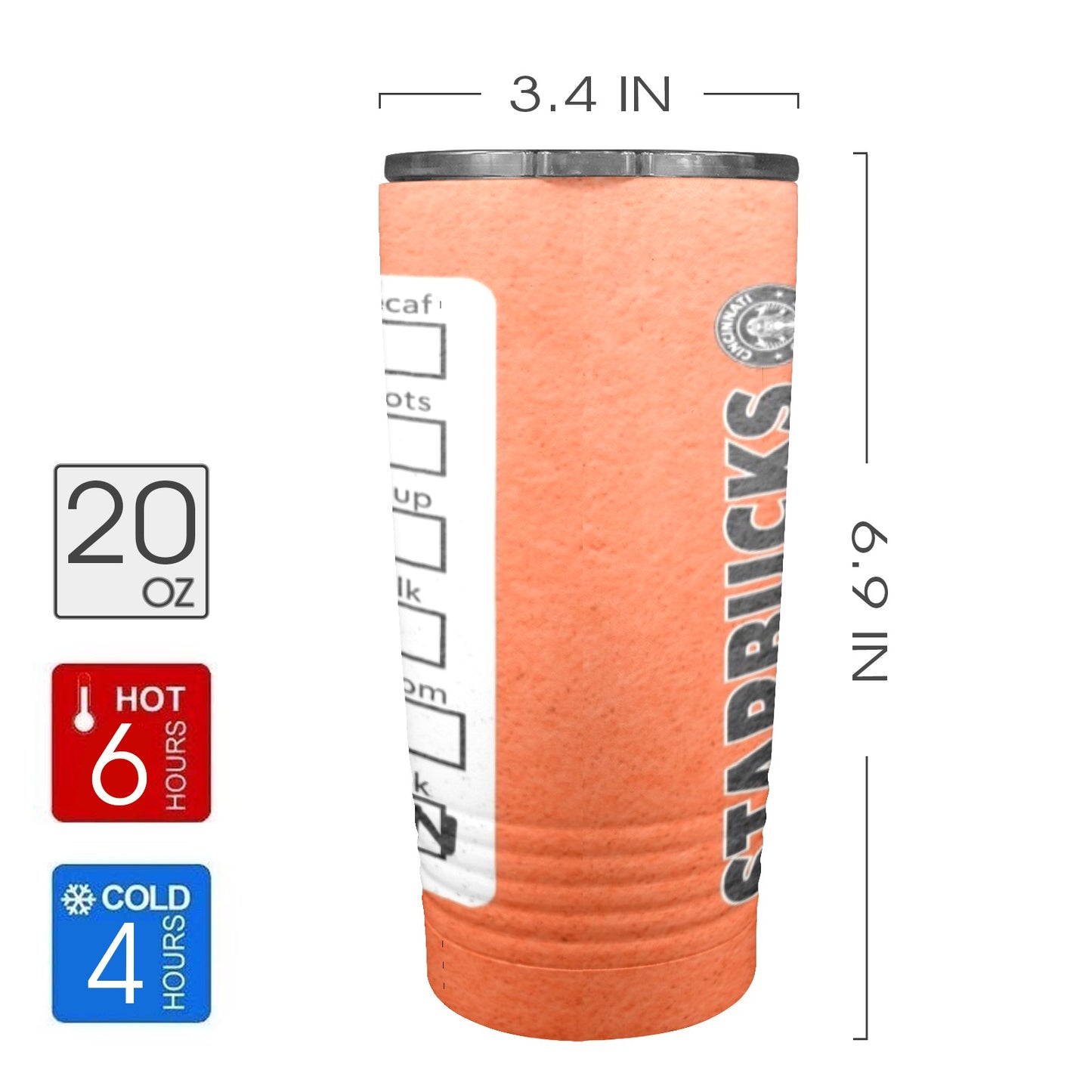 Bengals 20oz Insulated Stainless Steel Mobile Tumbler