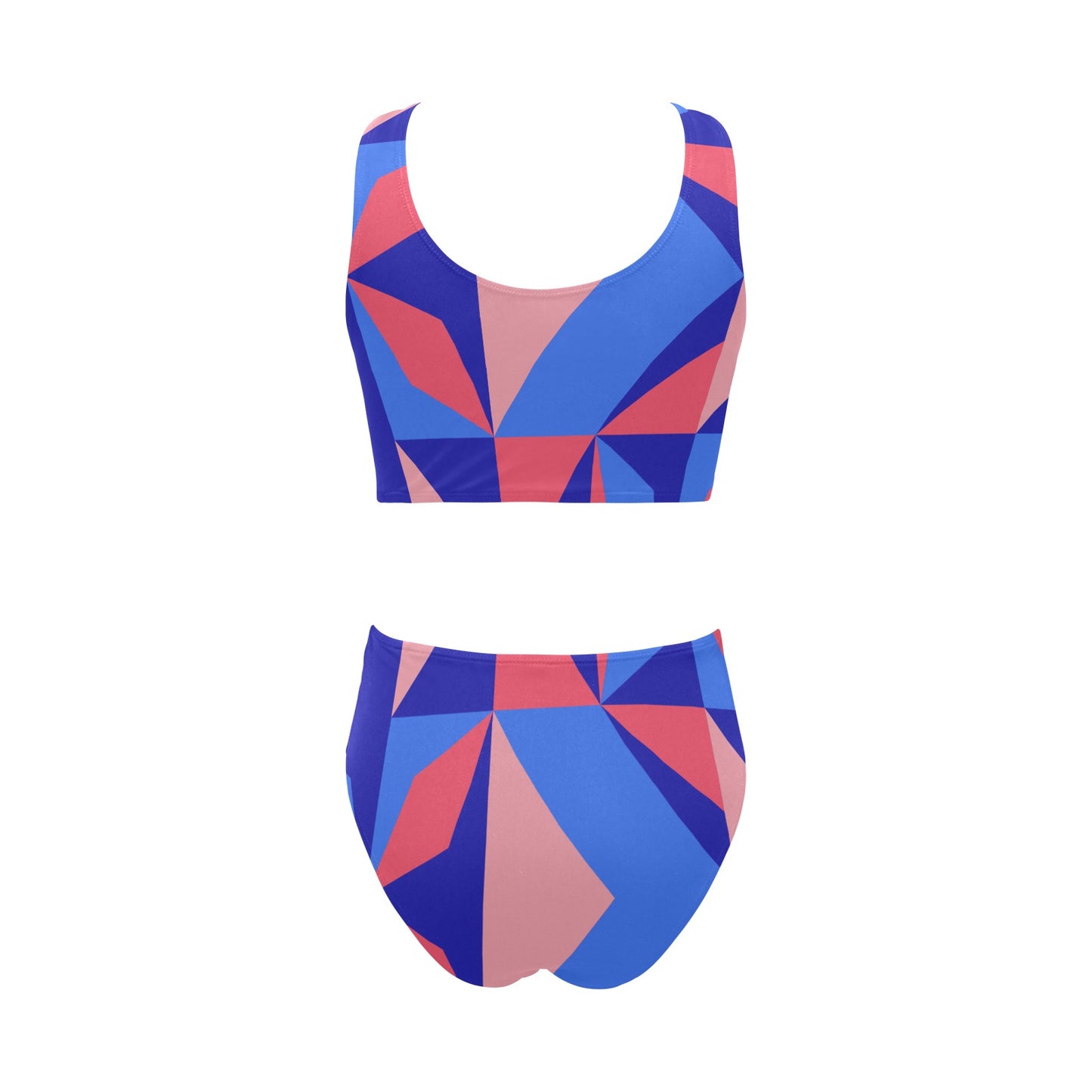 Color Abstract Chest Bow Tie Bikini Swimsuit