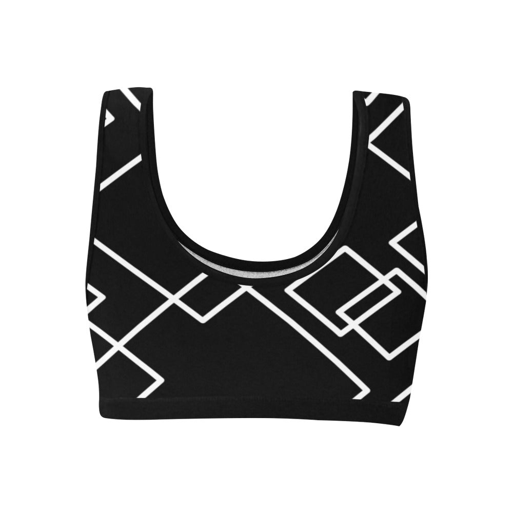 Black Squared Women's Sports Bra