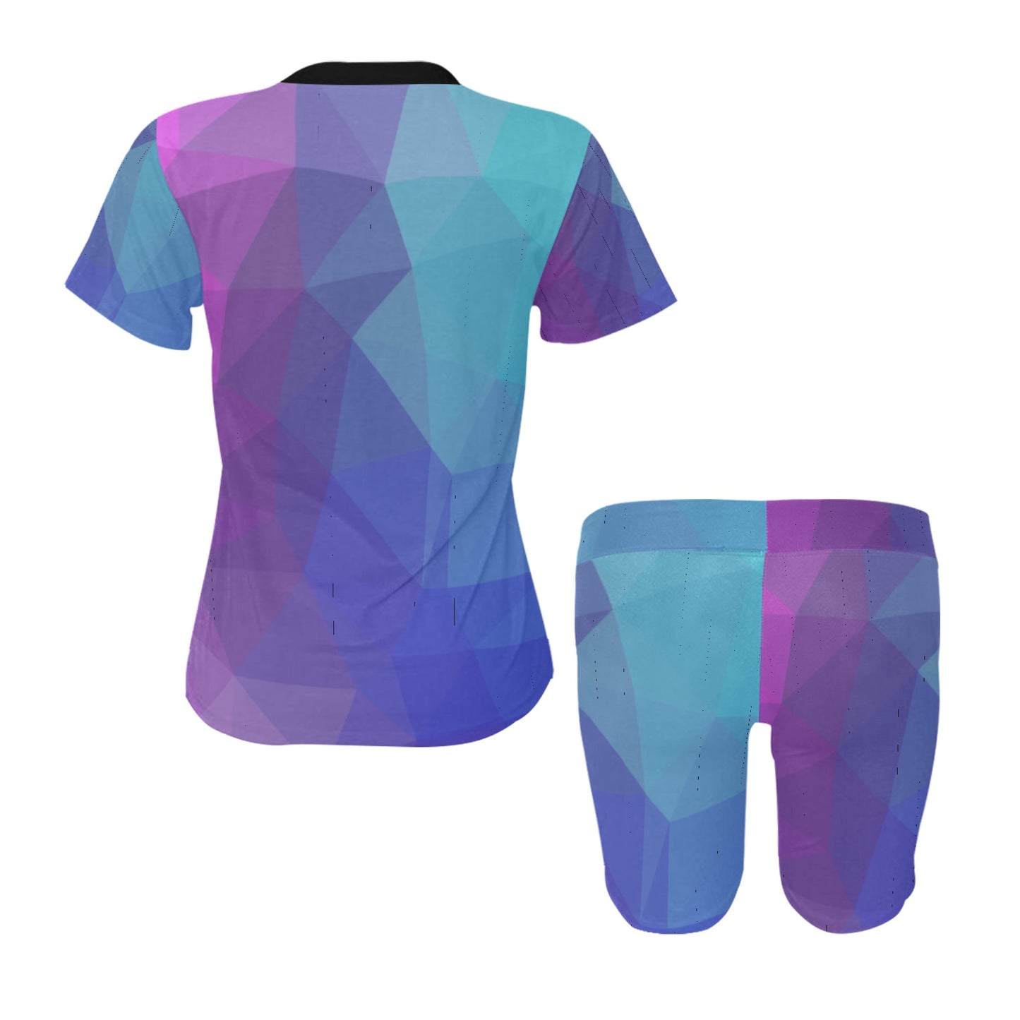 Blue Purple Women's Short Set