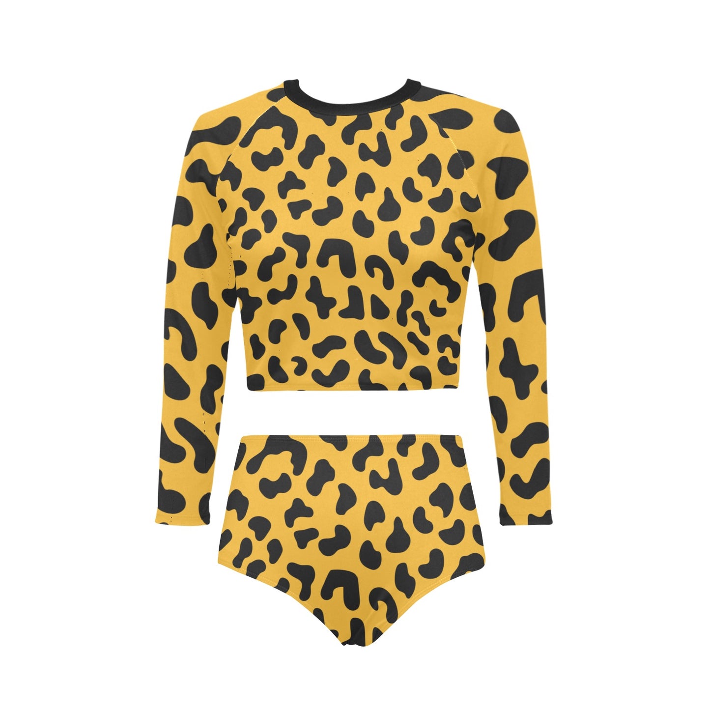 Cheetah Long Sleeve Bikini Set