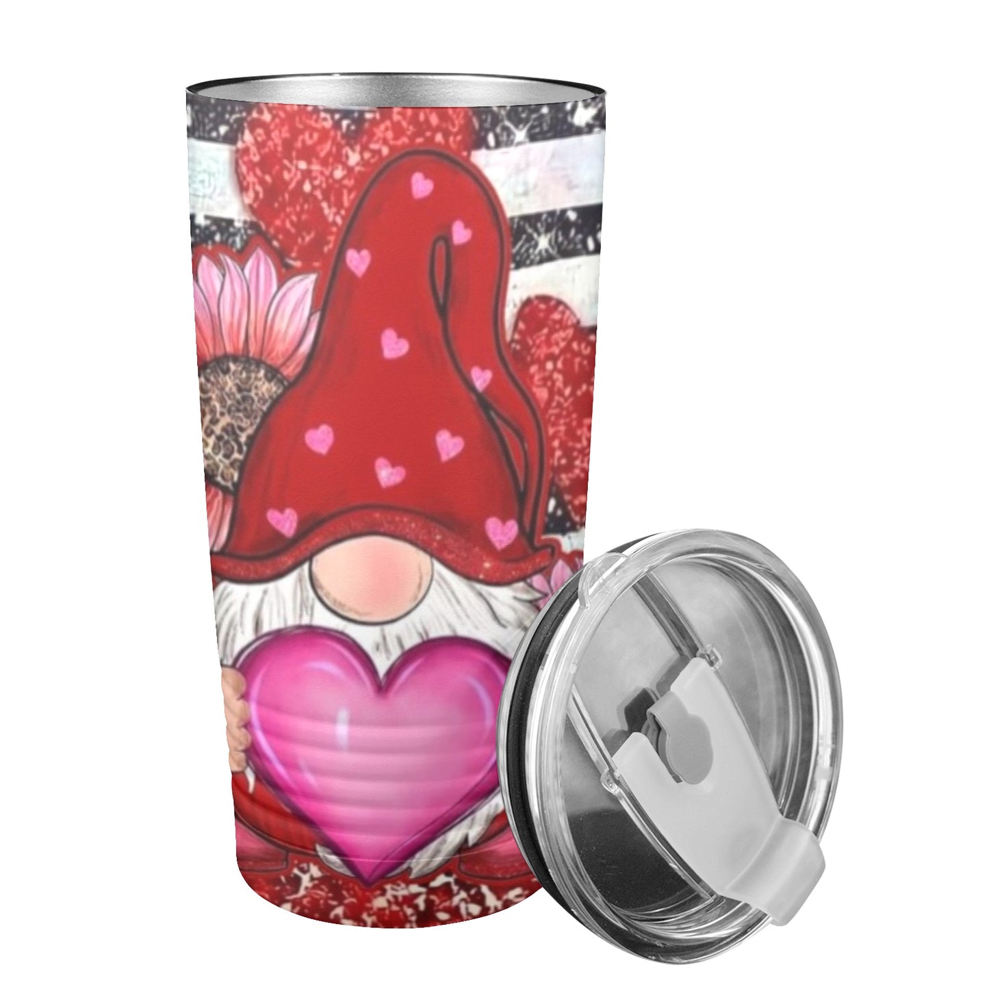 Heart Gnome Valentines Day 20oz Insulated Stainless Steel Mobile Tumbler