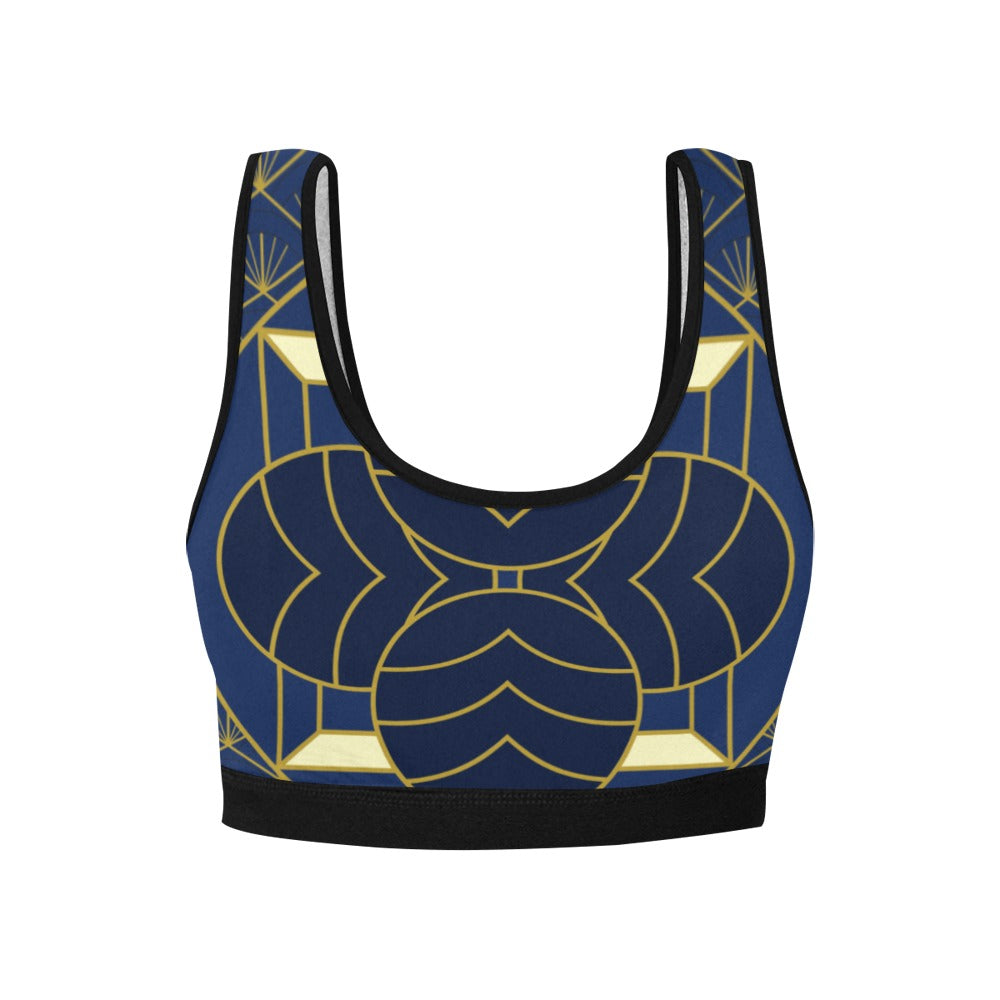 Navy Cut Women's Sports Bra