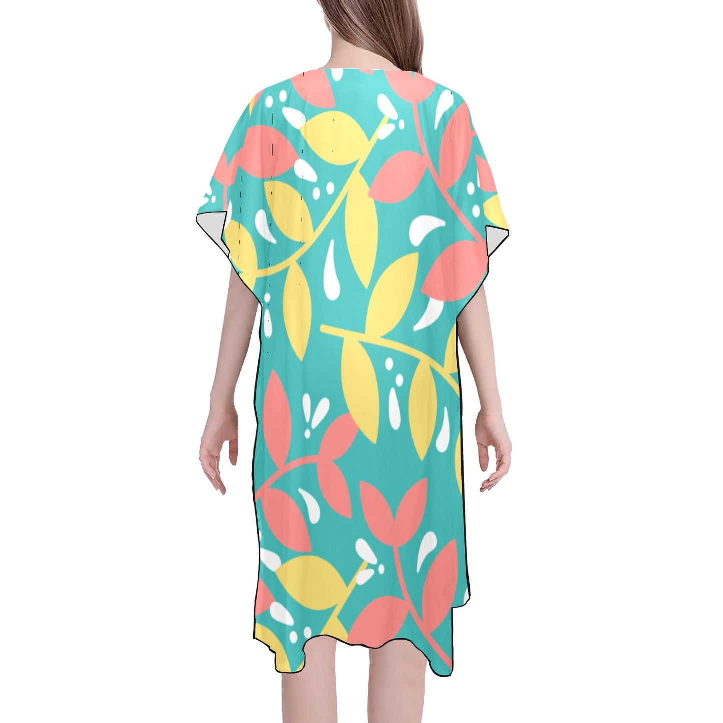 Teal Flow Chiffon Cover Up