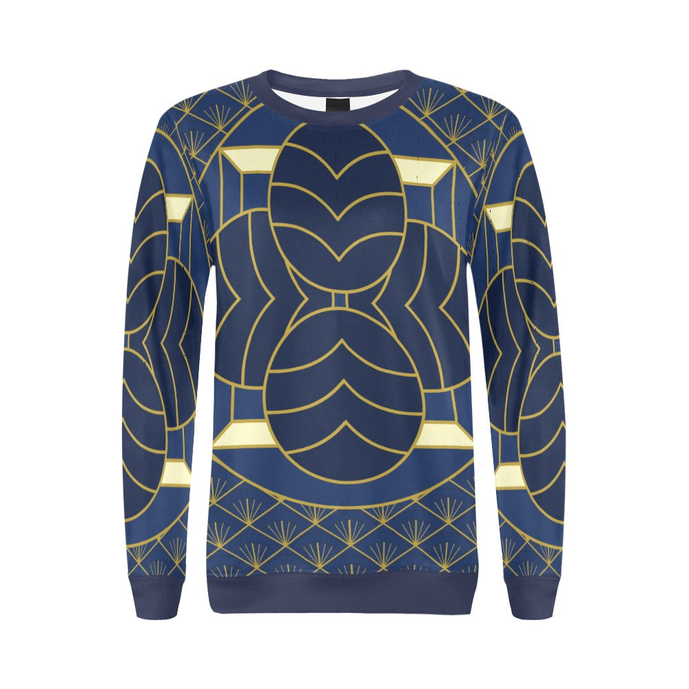 Navy cut Crewneck Sweatshirt for Women