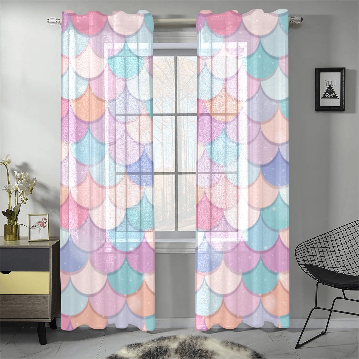 Mermaid Curtain 28"x84" (Two-Piece)