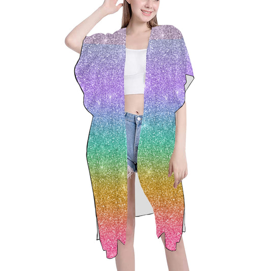 Rainbow Chiffon Cover Up