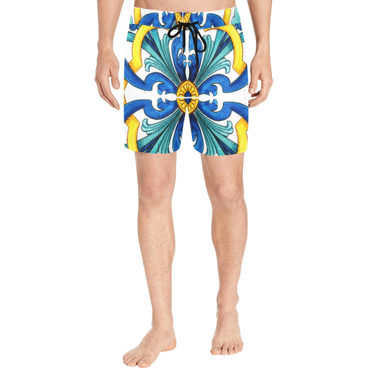 Mediterranean Men's Mid-Length Swim Shorts