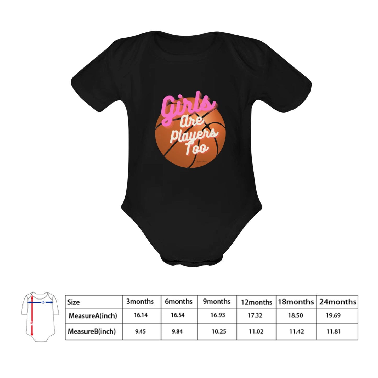 Girls is players Too Baby Onesie