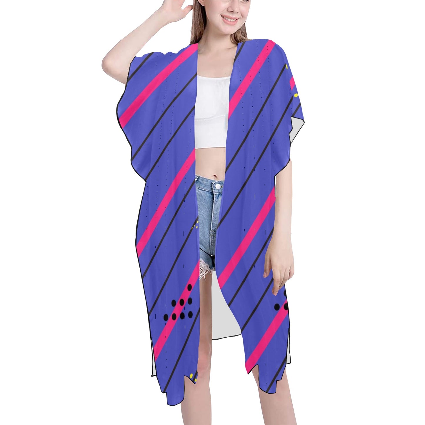 Blue Streak Chiffon Cover Up