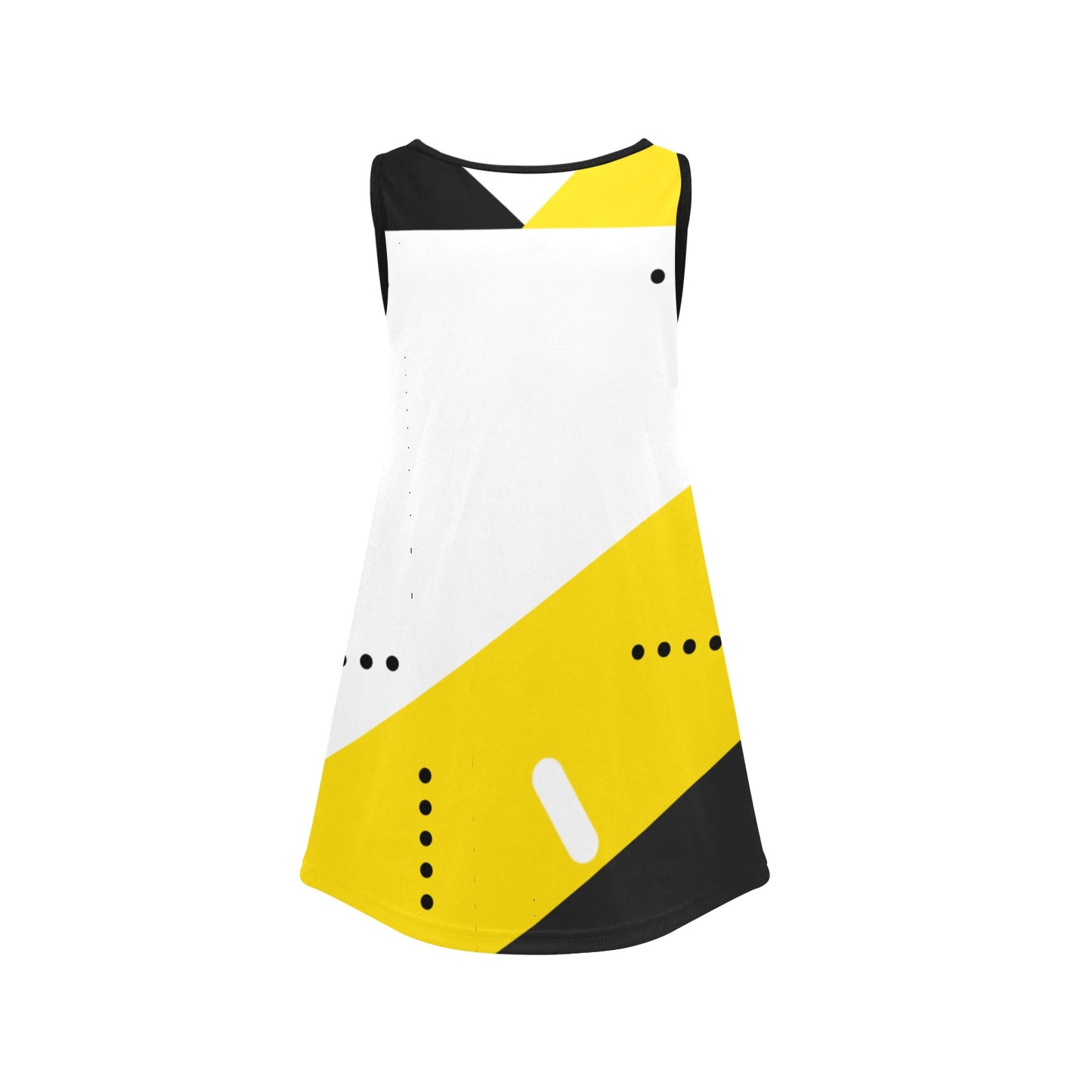 Black & Yellow Girls' Sleeveless Dress