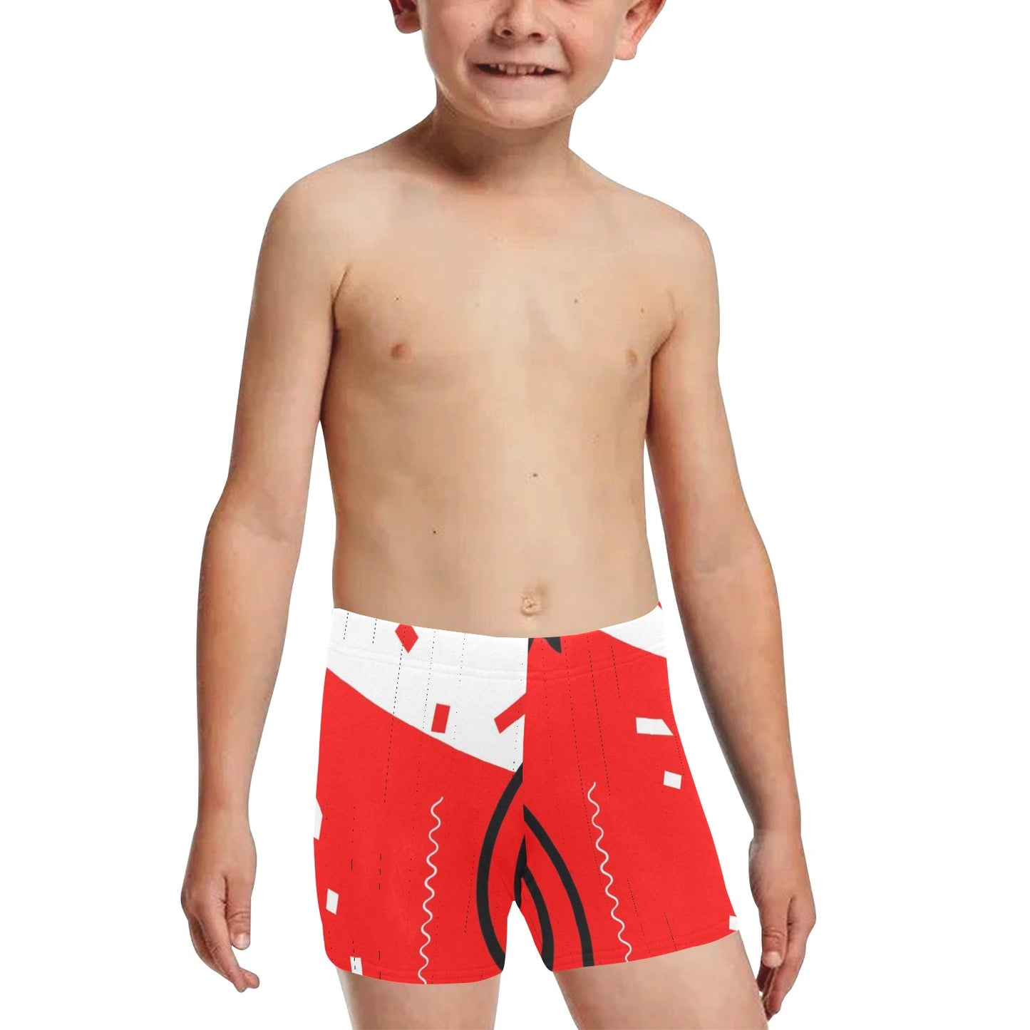 Red Does It Good Little Boys' Swimming Trunks