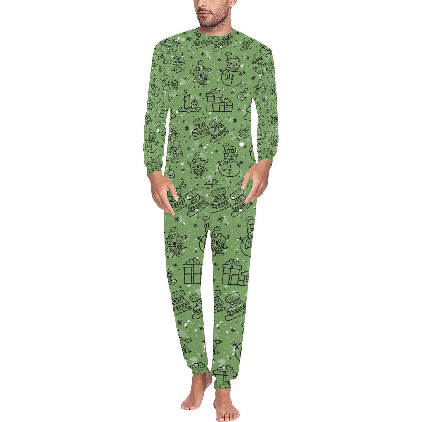 Green Christmas Men's Pajama Set