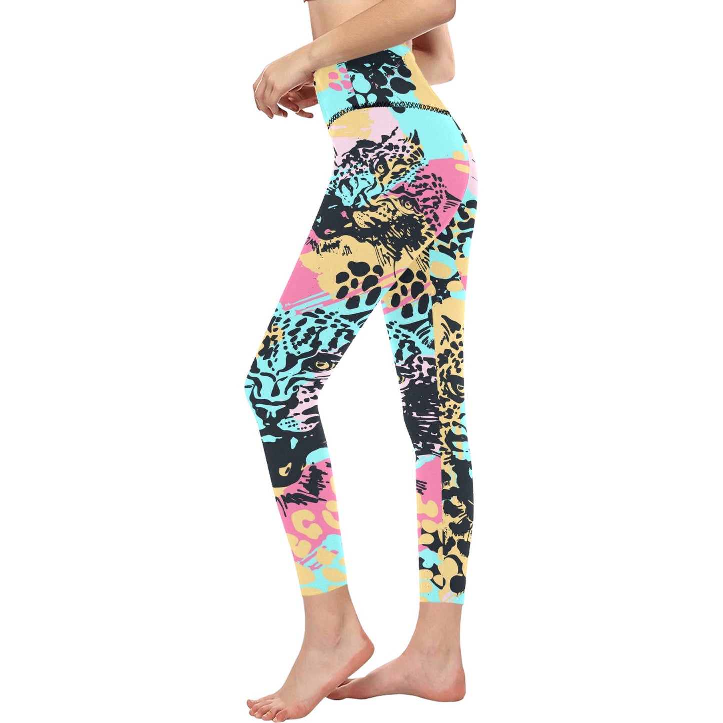 Abstract Leopard Women's High-Waisted Leggings