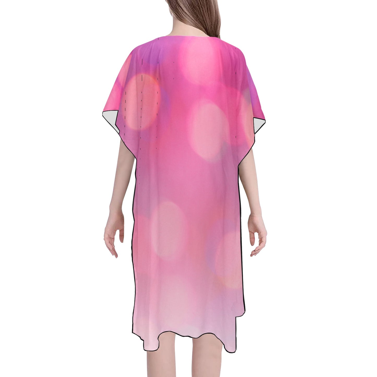 Pink Circles  Chiffon Cover Up