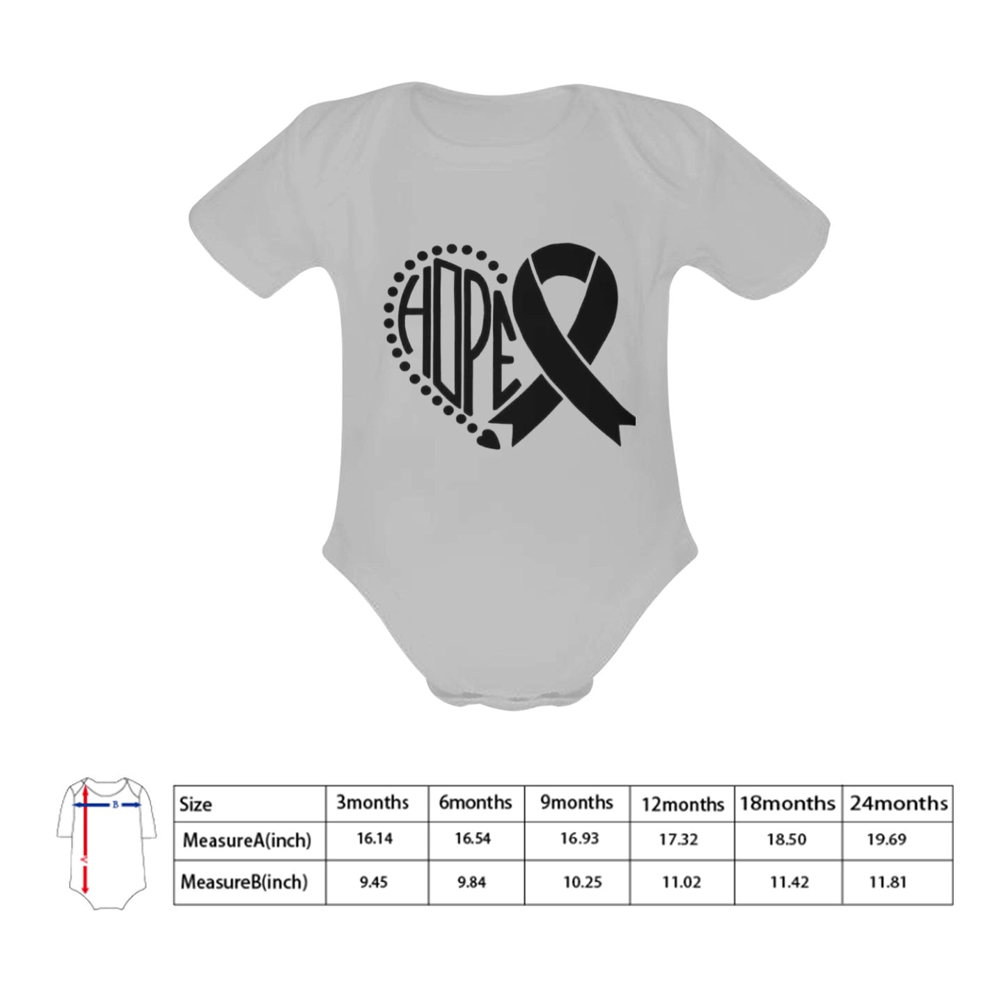 AWARENESS - Hope  Baby Short Sleeve Onesie