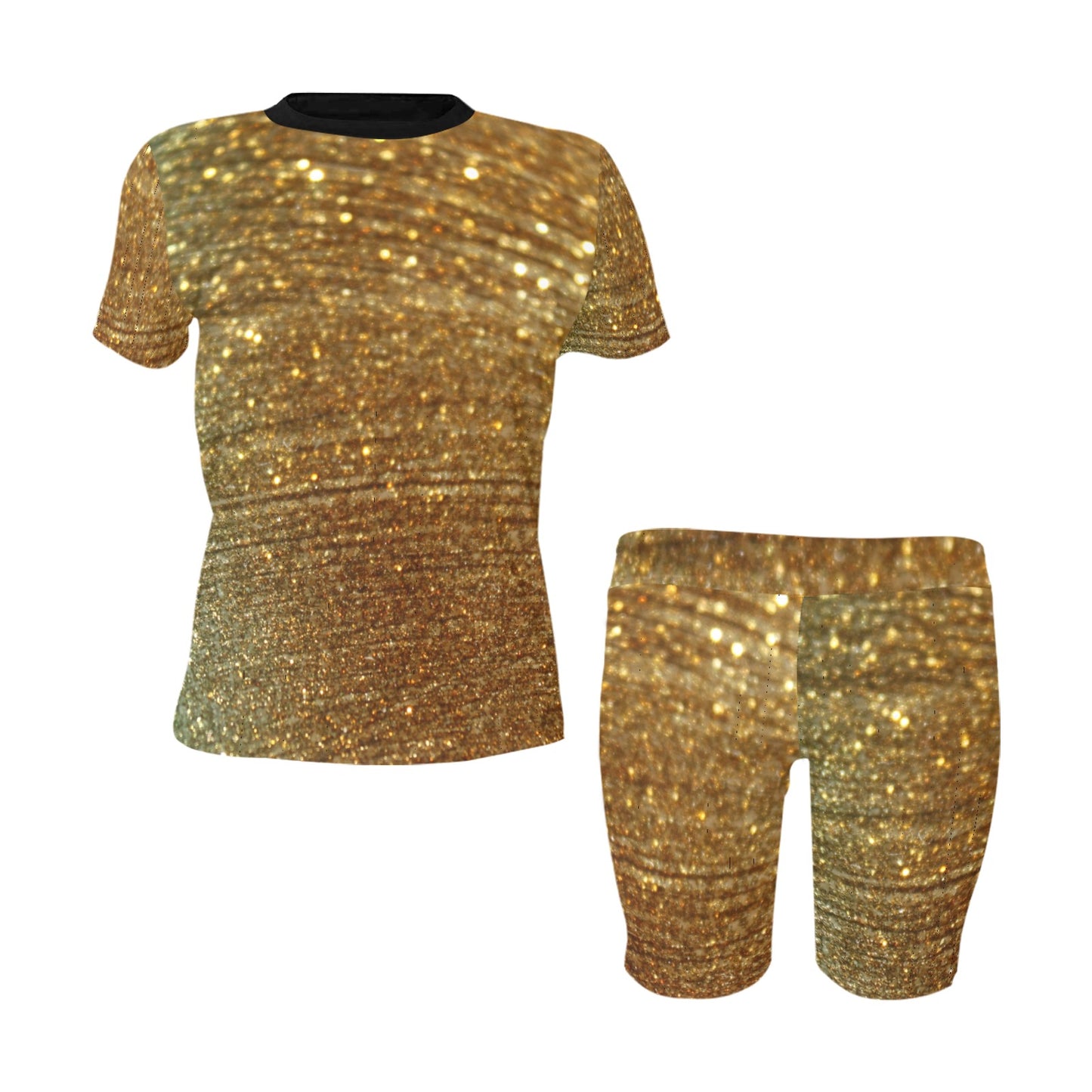 Gold Shimmer Women's Short Set