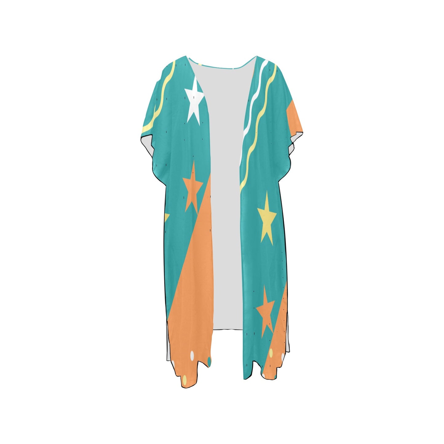 Teal Stars Chiffon Cover Up