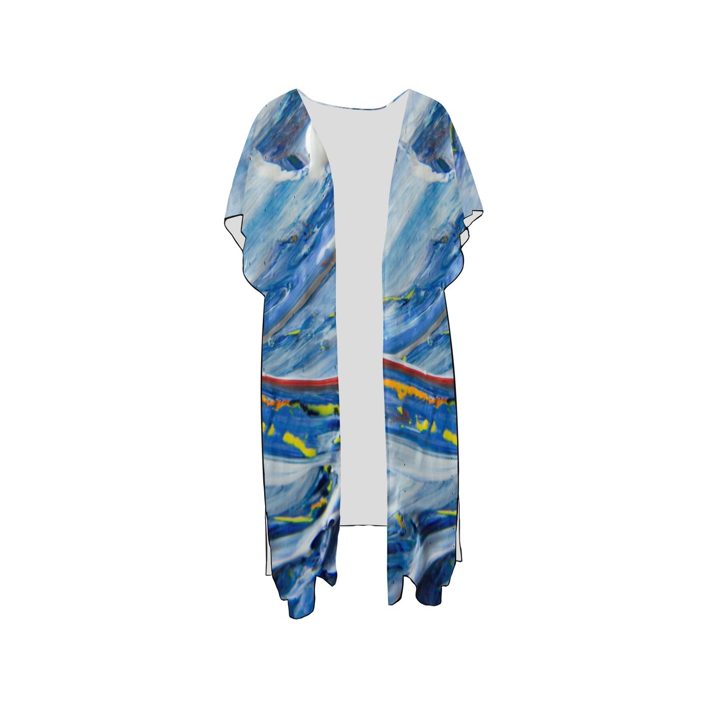 Blue Mural Chiffon Cover Up