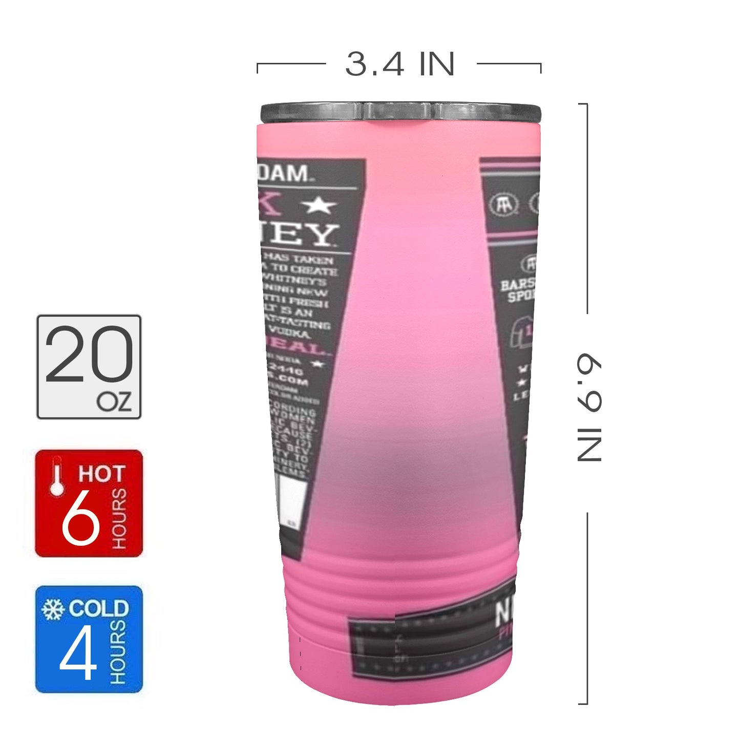 Pink Whitney 20oz Insulated Stainless Steel Mobile Tumbler