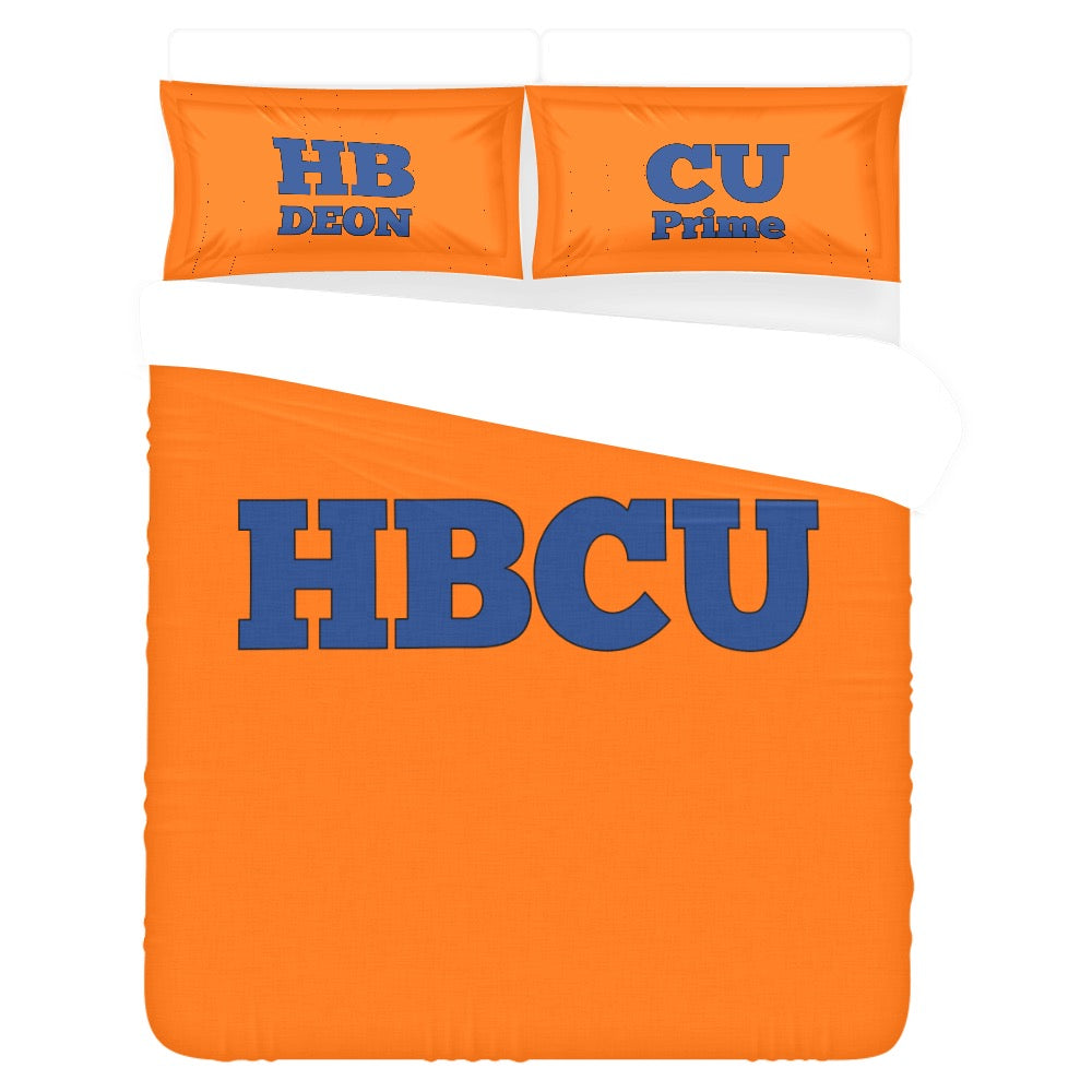 Orange & Blue HBCU 3-Piece Bedding Set