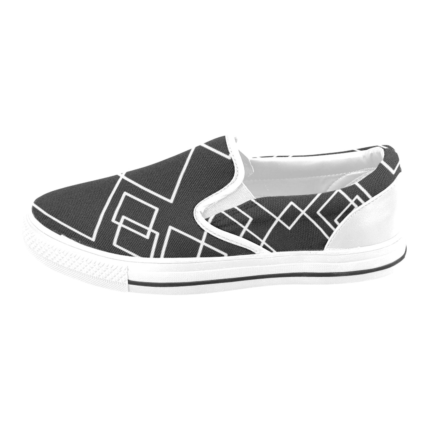 Black Squared Women's Slip-on Shoes