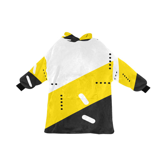 Black & Yellow Blanket Hoodie for Kids