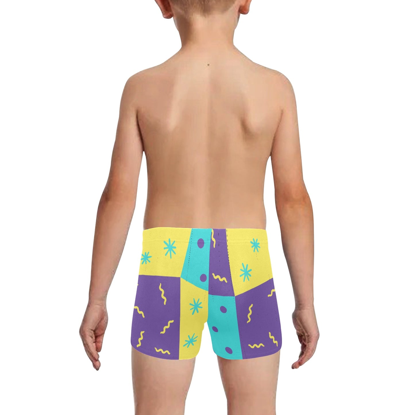 Purple Party Little Boys' Swimming Trunks